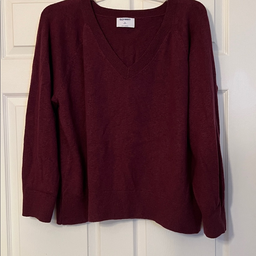 Old Navy Maroon Knit So Soft Sweater XL